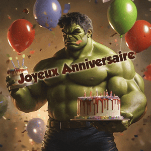 gif joyeux anniversaire Hulk